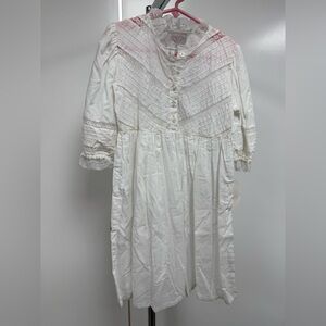 Vintage 90’s White Kids Formal Dress with Lace Accents